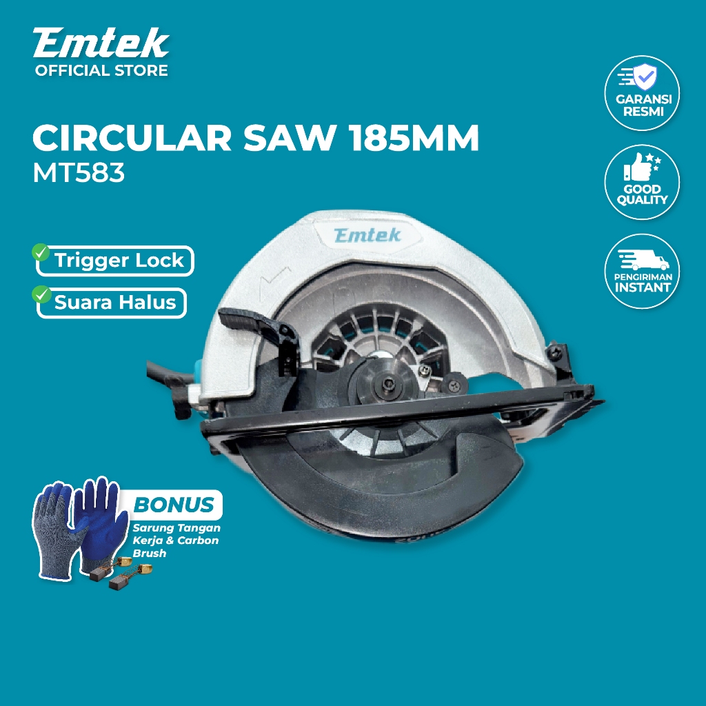 EMTEK Paket Circular Saw + Mata Pisau Cadangan