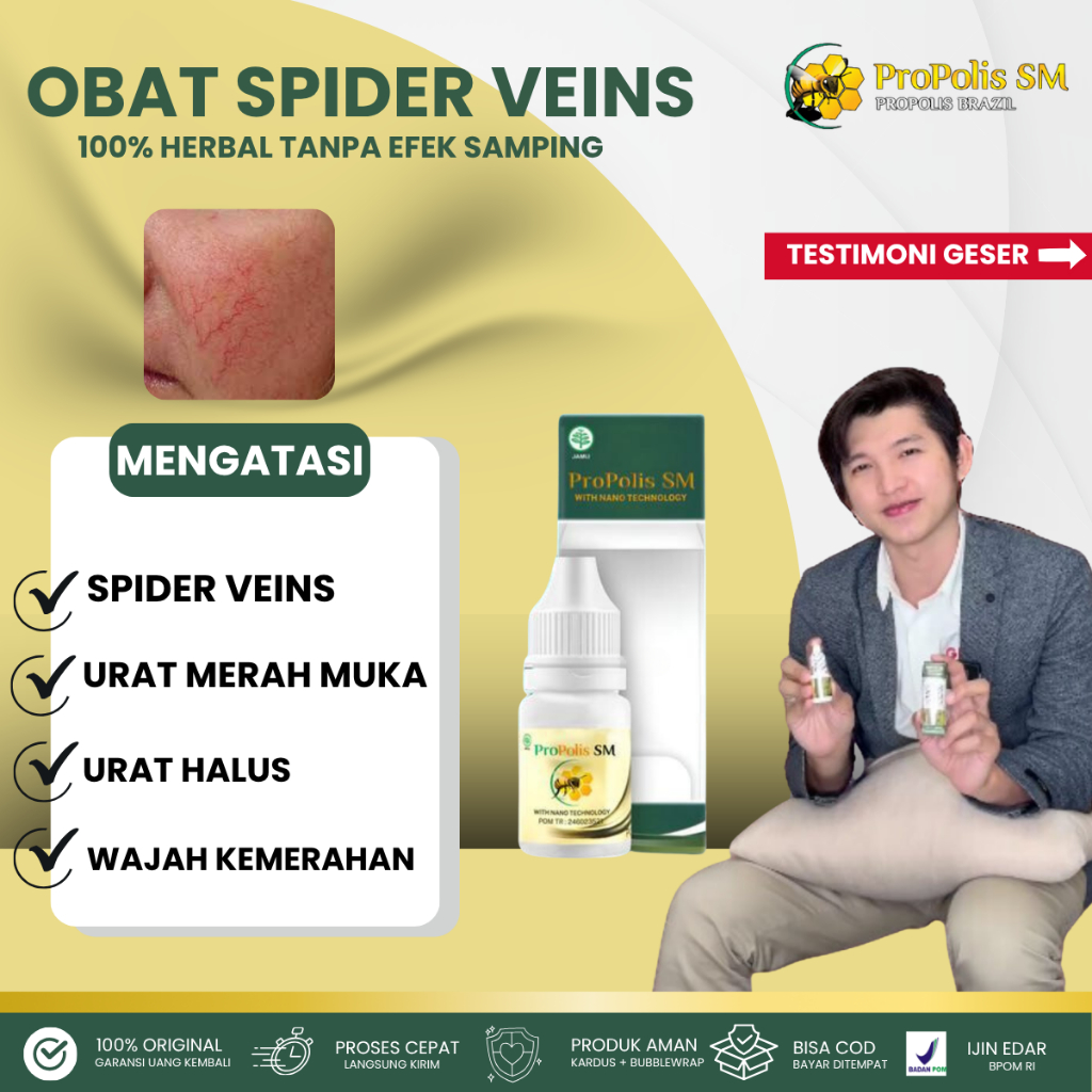 Obat Oles Penghilang Spider Veins Original BPOM, Obat Herbal Penghilang Urat Halus Di Wajah (spider 