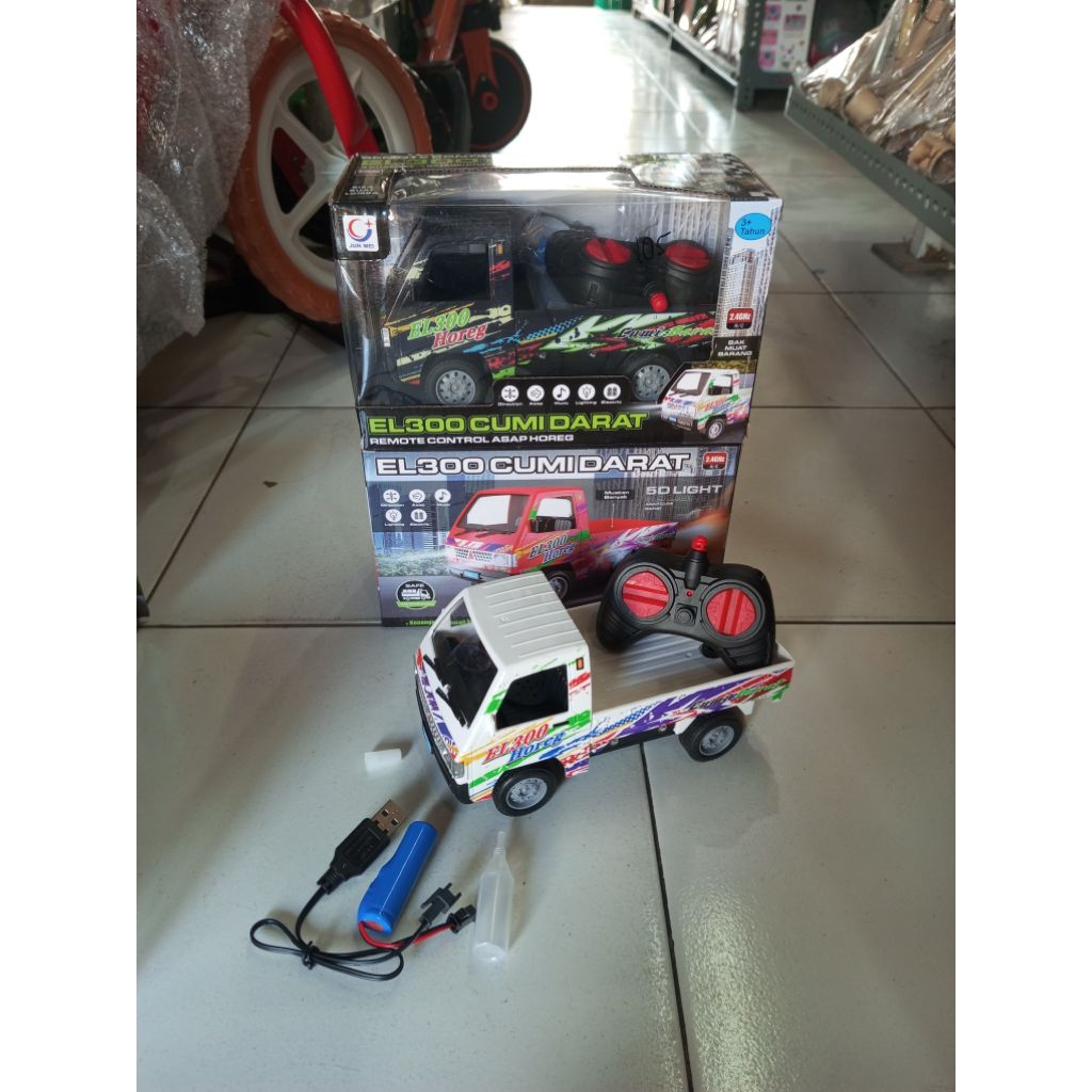 Mainan Anak Rc Pickup Asap Musik Cas J11