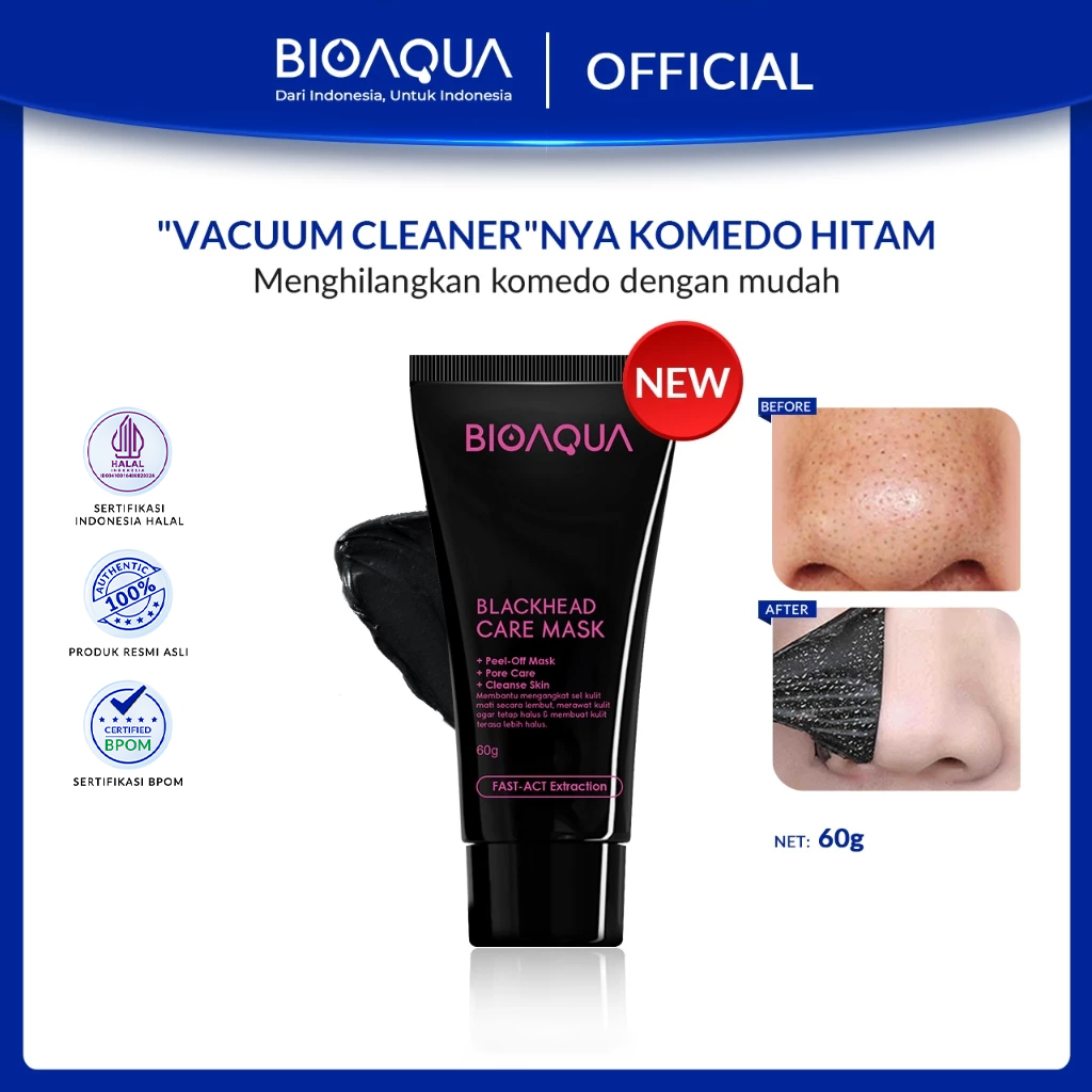 BIOAQUA Masker Komedo Bamboo Charcoal Blackhead Remover Mask Peel Off Mask Masker Wajah Hidung Pembe