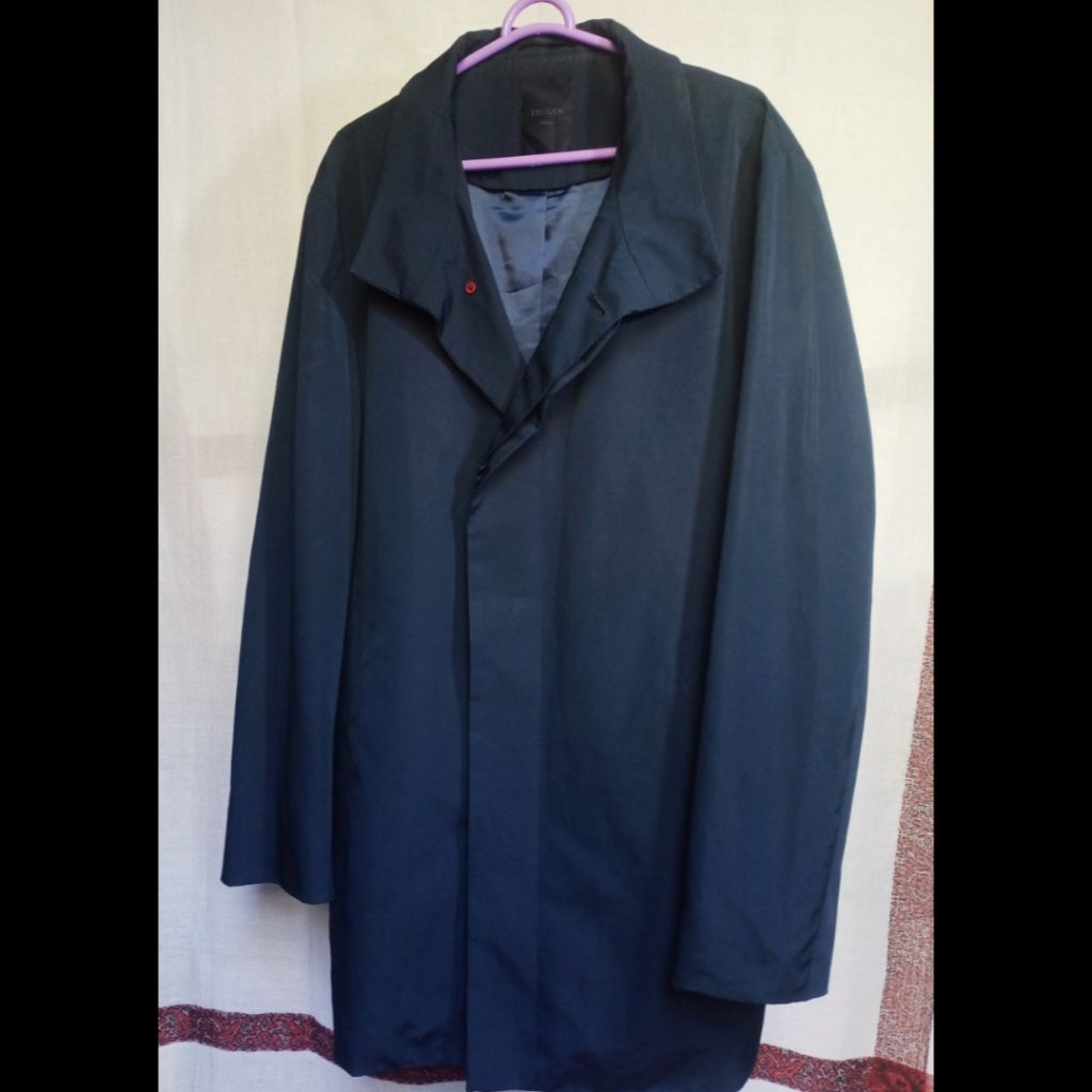 TRUGEN Blazer Pria Size { L } Navy Polyester # preloved bekas second pl