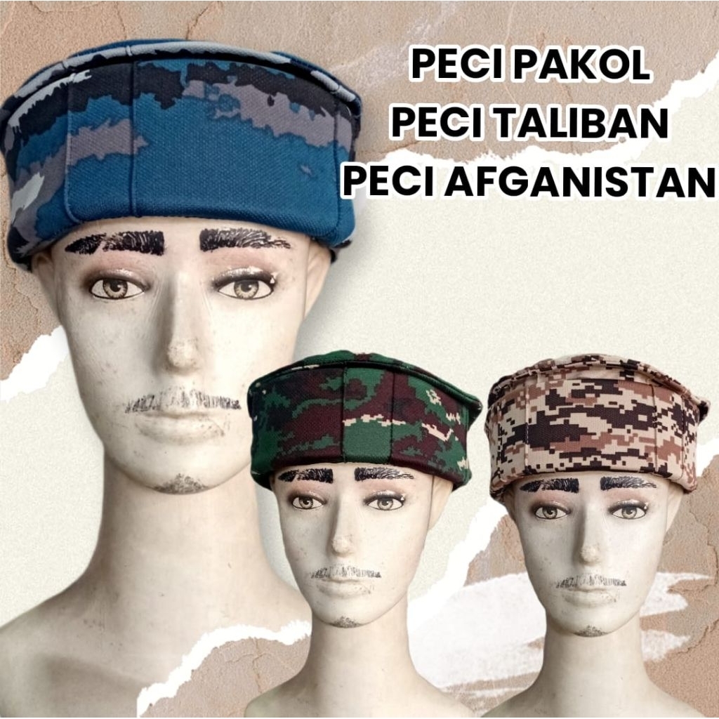 peci pakol pecitaliban loreng  peci kupluk peci santai peci gunung
