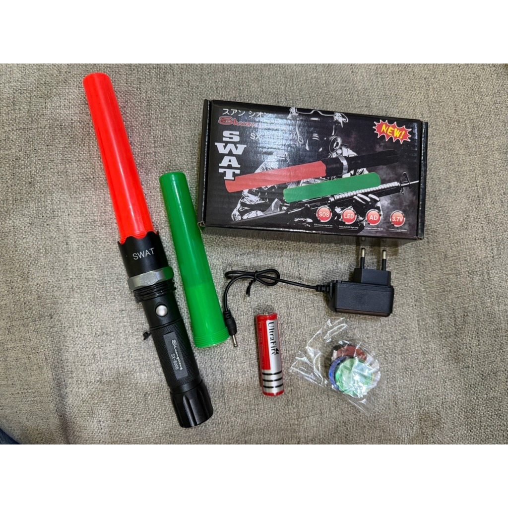 Senter SWAT polisi SX-8008 Lampu lalu lintas LED
