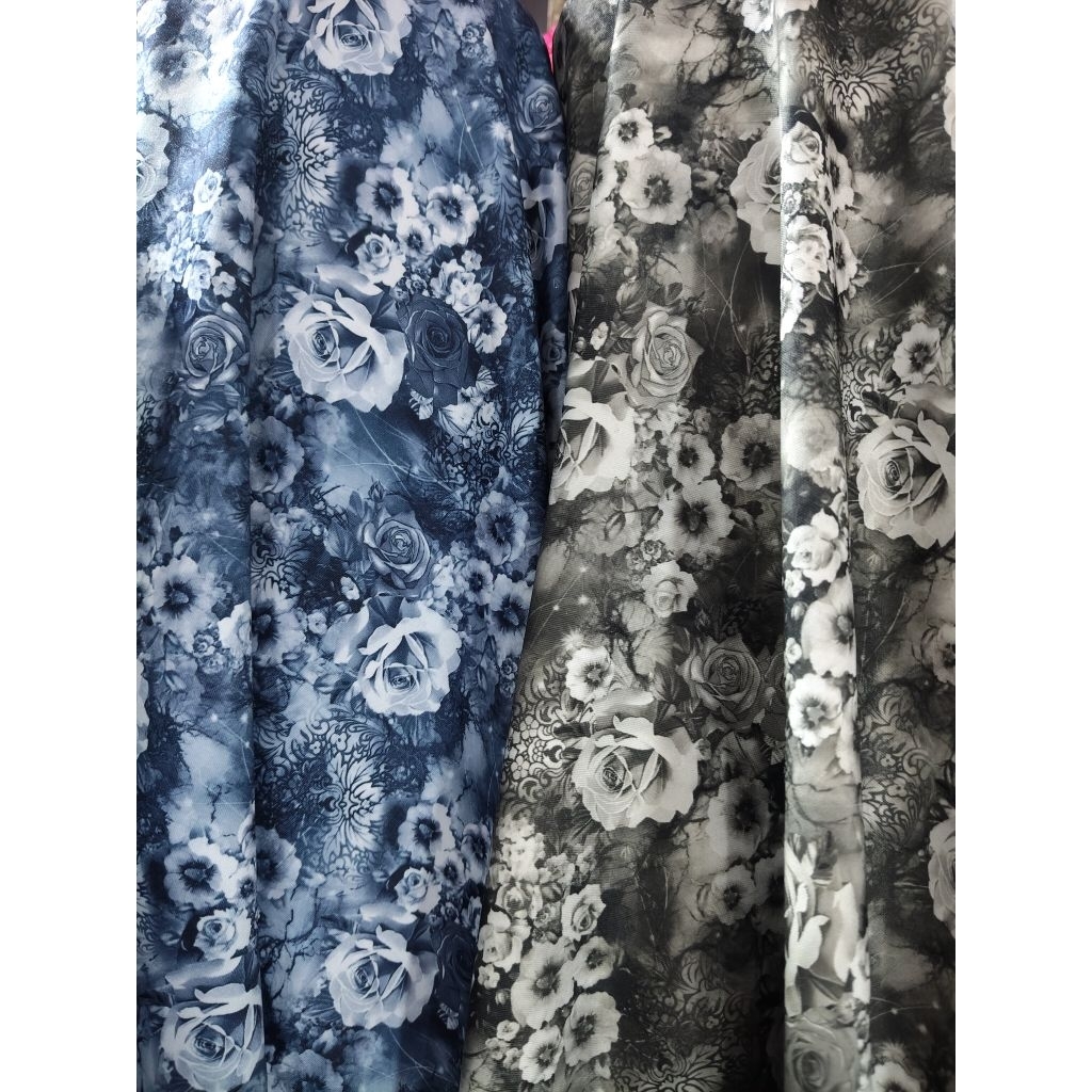 BAHAN SCUBA MOTIF BUNGA CANTIK