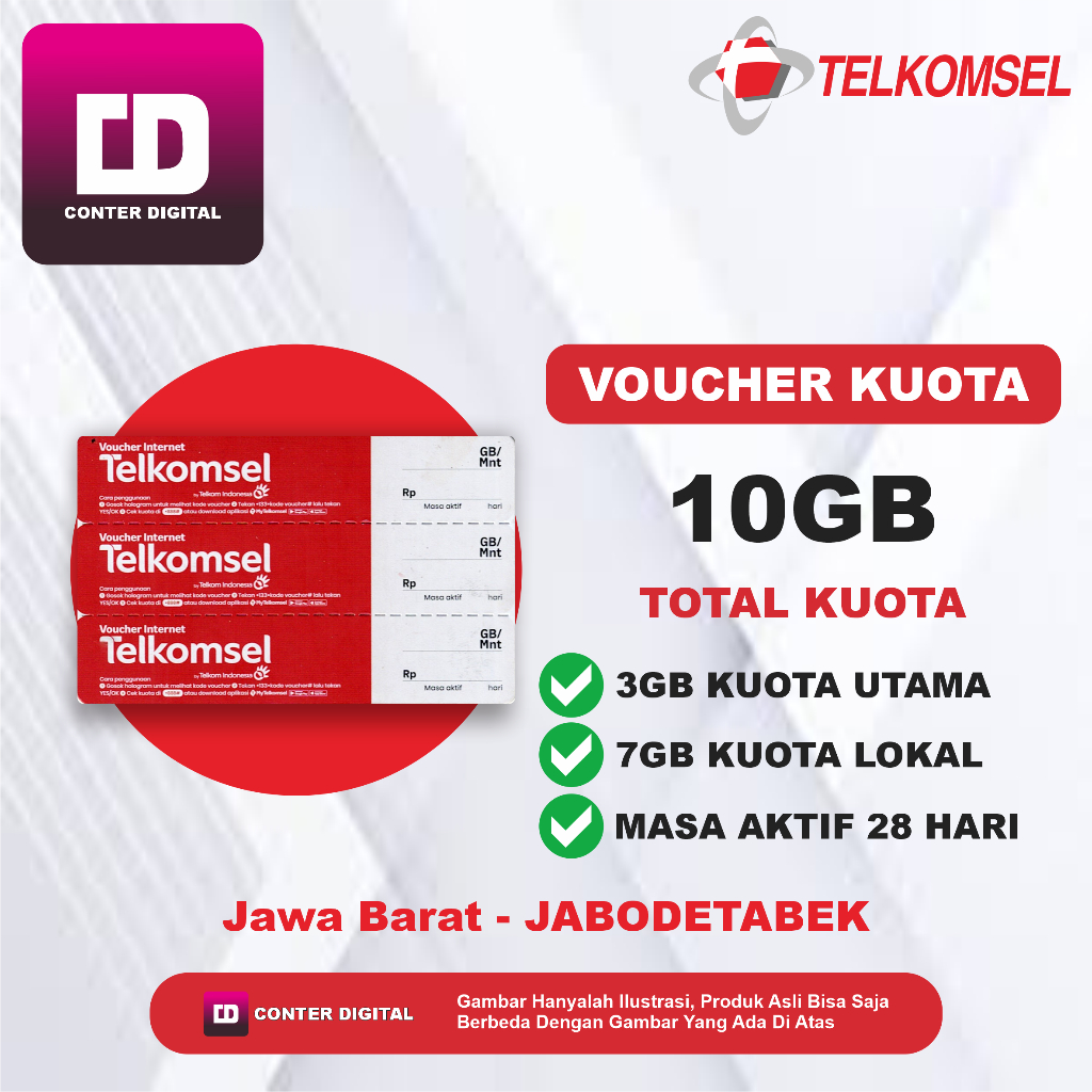 Voucher Seru Telkomsel 10GB 28Hari ZONA JABAR