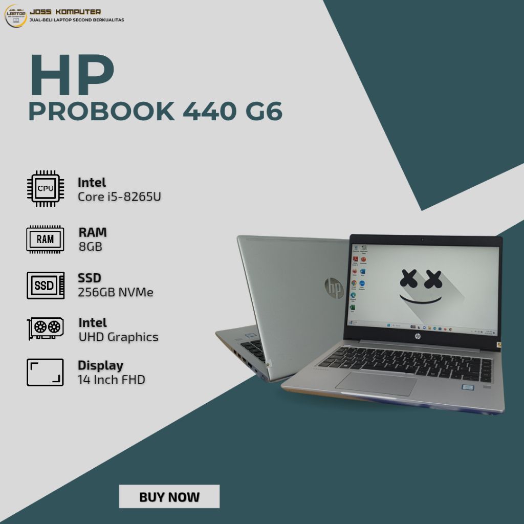 HP PROBOOK 440 G6 INTEL CORE I5-8265U/ RAM 8GB/ SSD 256GB NVMe/ 14" FHD