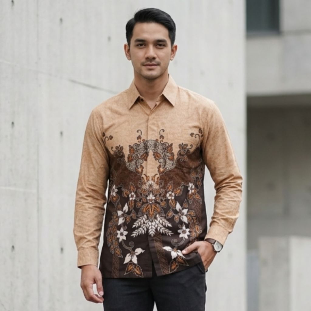 Batik Pria Lapis Furing Lengan Panjang Coksu Bahan Katun Solo Reguler – Seragam Batik Pria Pesta Dan