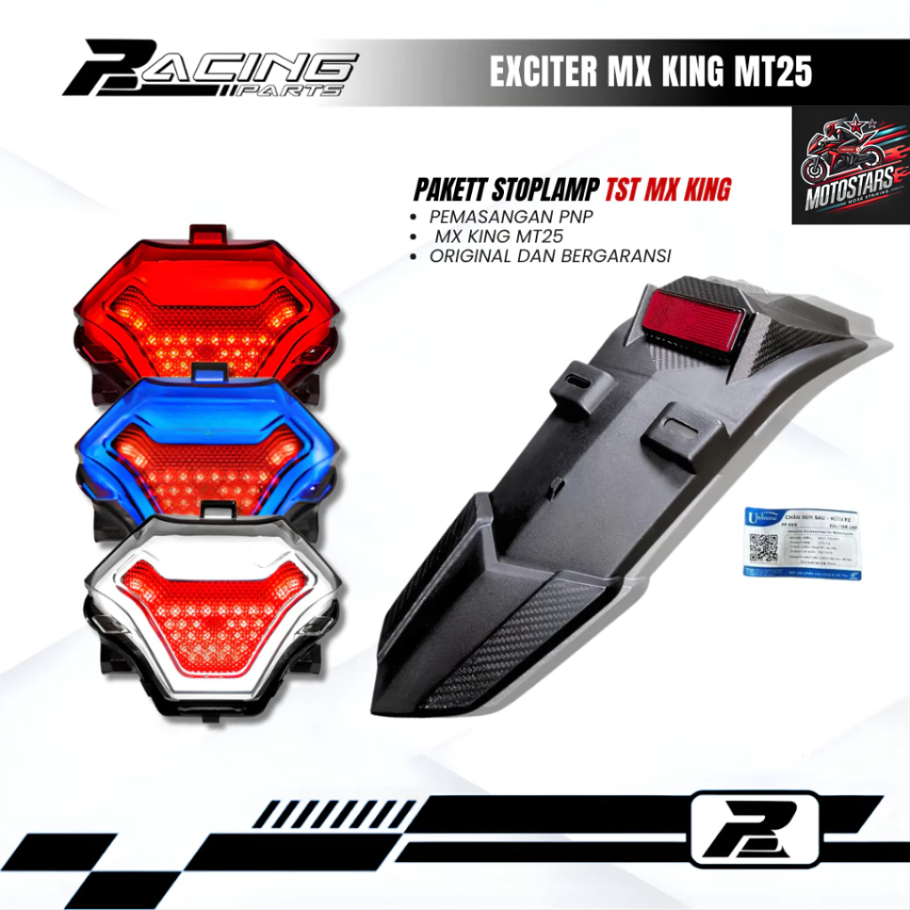 STOPLAMP TST MX KING FREE SPAKBOR EXCITER ORIGINAL STOPLAMP 3 IN 1 WARNA BIRU MERAH DAN PUTIH