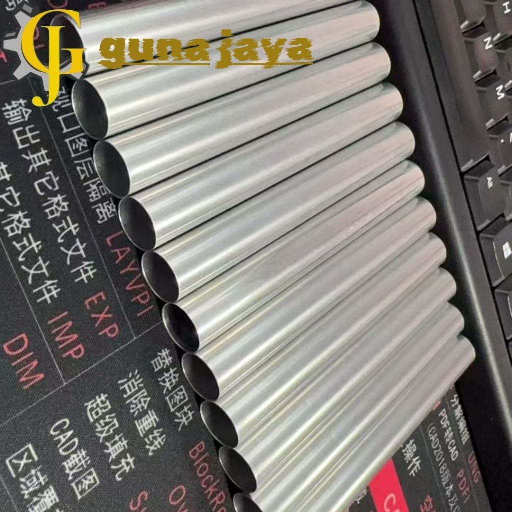 Pipa aluminium diameter 34 mm tebal 3 mm x 1000 mm