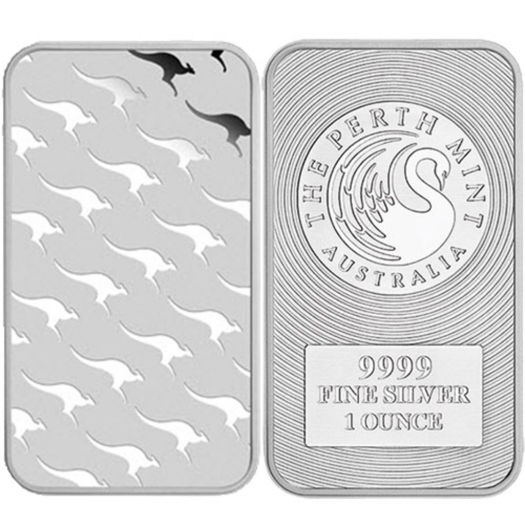 Perth Mint Australia Kangaroo Perak Batangan Silver Bar 1 oz