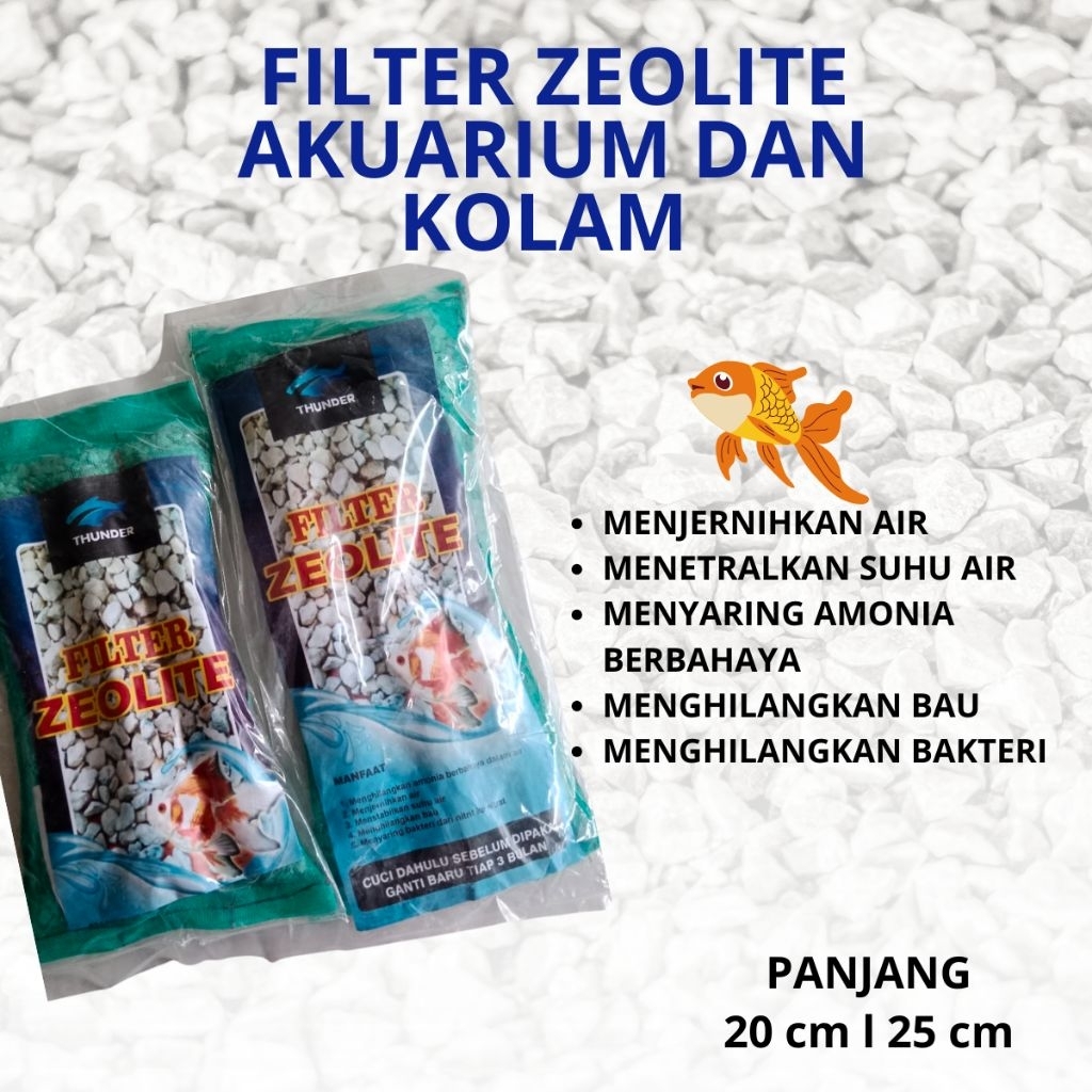 Filter Zeolite - Filter aquarium dan kolam ikan - Batu Zeolite 25 cm