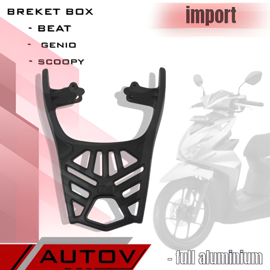 Breket Box Motor Beat Scoopy Genio Aluminium Doff