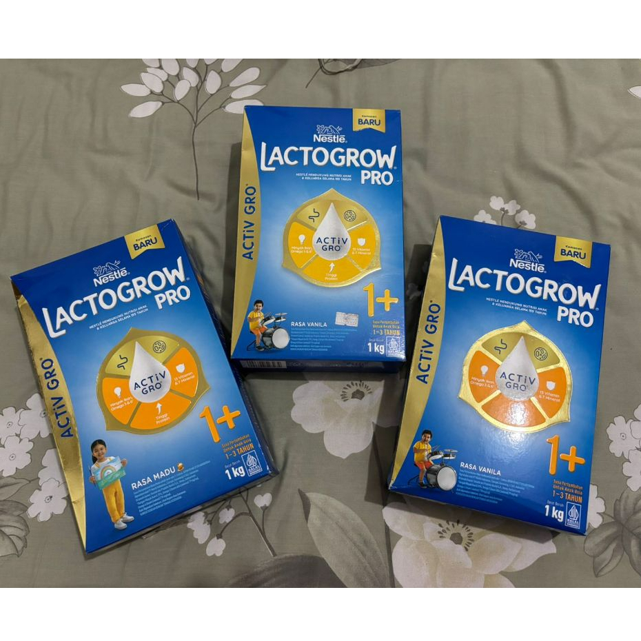LACTOGROW PRO 1+ / LACTOGROW 3 Vanila Madu - 1000g (1 Kg) - untuk usia 1-3 tahun