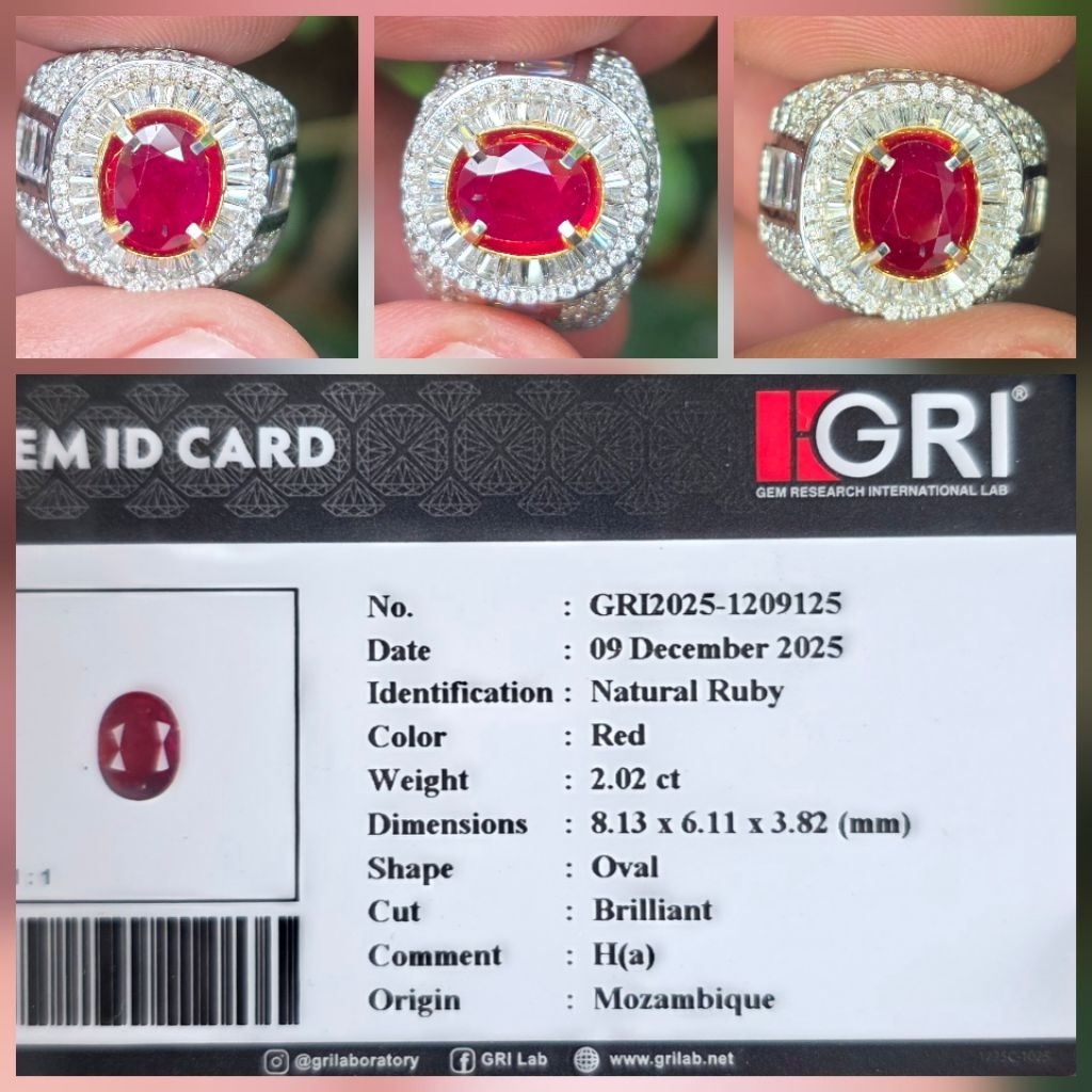 Batu Natural Red Ruby Heat A Memo 2.02 crt