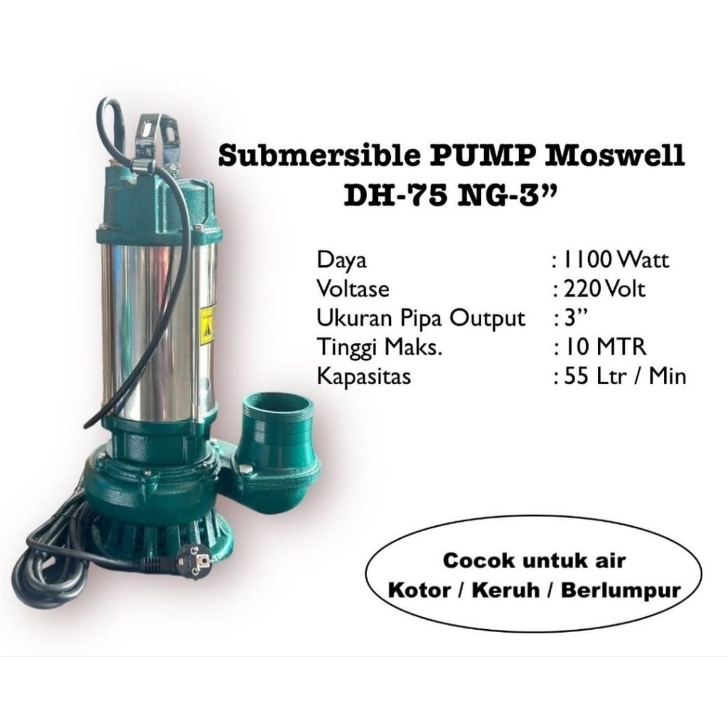 POMPA CELUP 3  inc air kotor lumpur / fujikawa moswell DH -75 NG 3INC