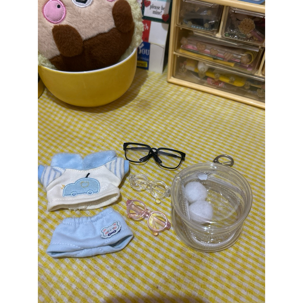 accesories doll 10cm baju kacamata doll 10cm