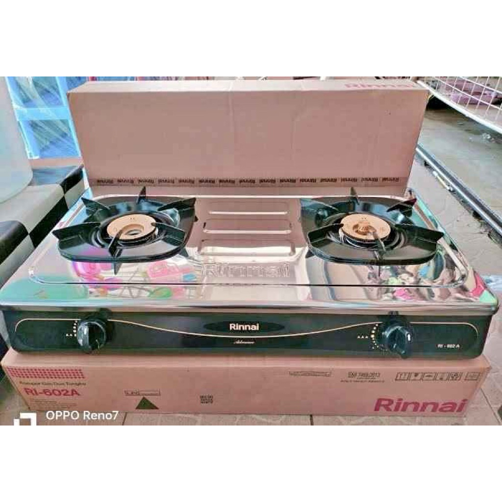 kompor rinnai 2 tungku stainless RI-602A/ kompor rinnai 2 tungku terbaru / rinnai RI -602 A kompor g