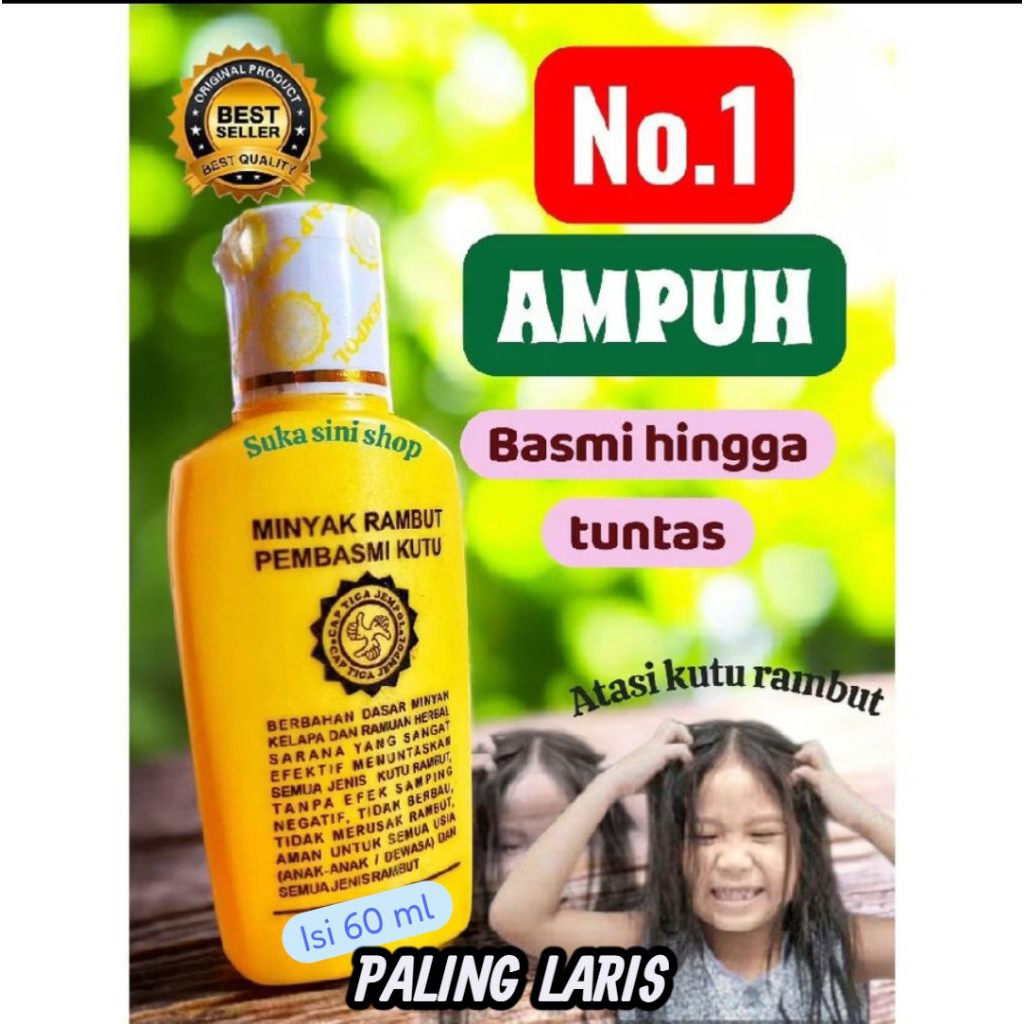OBAT KUTU RAMBUT untuk ANAK dan DEWASA|minyak rambut PEMBASMI KUTU dan TELUR KUTU