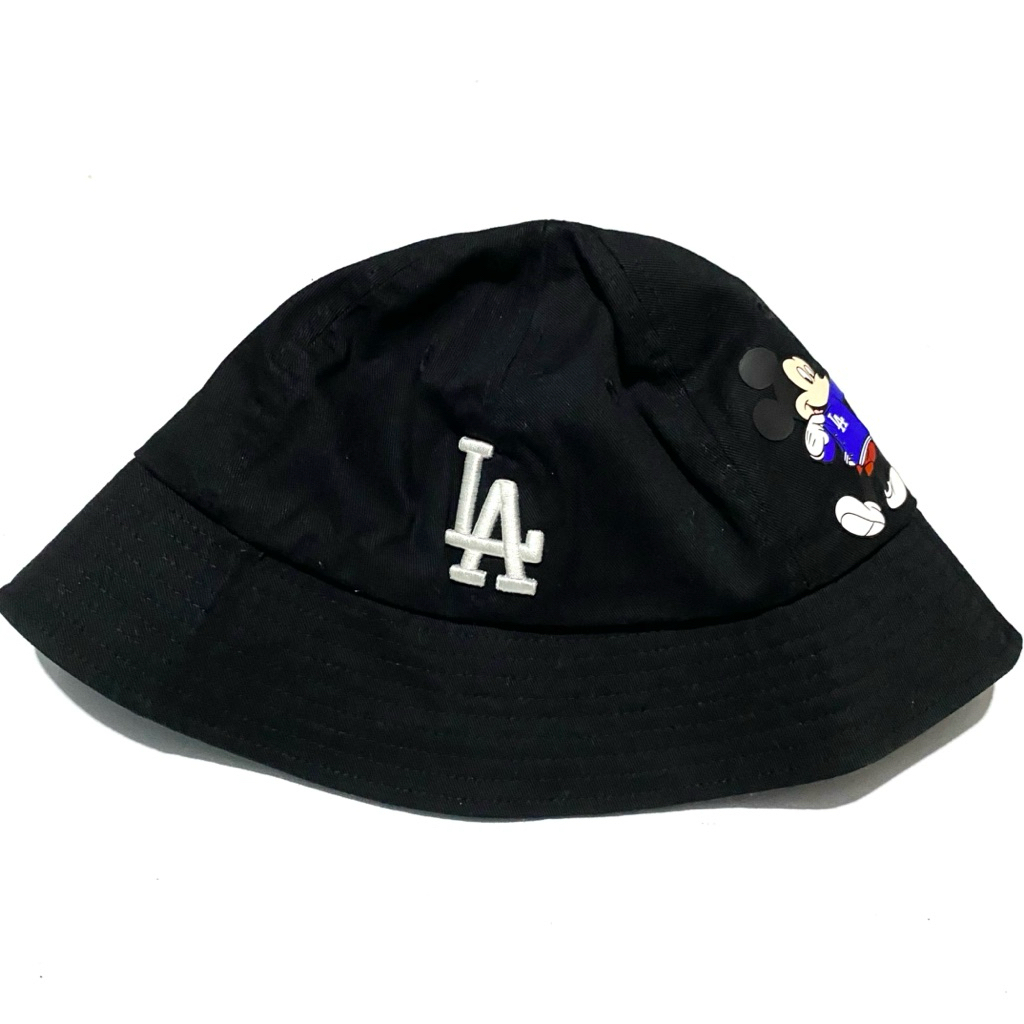 MLB x Disney LA Dodgers Mickey Mouse Bucket Hat Hitam Size S Lingkar Kepala 57 cm