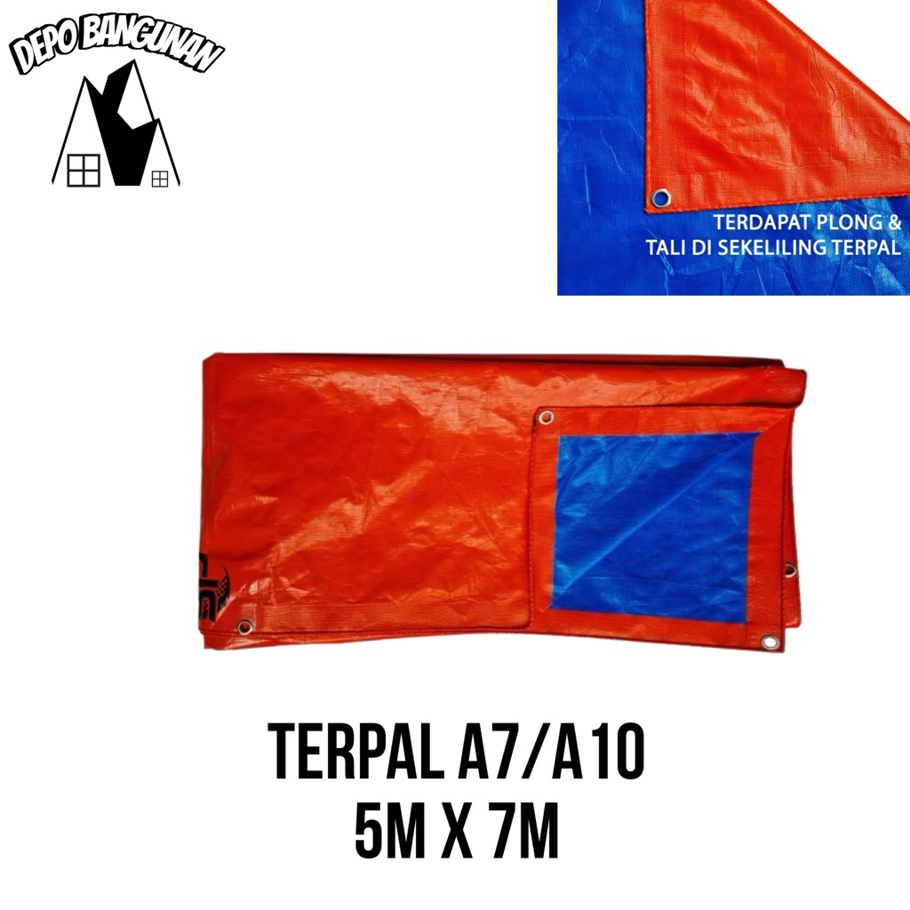 Terpal A7 A10 5x7 Terpal Plastik 5M X 7M Meter Tebal Terpal Jadi Cincin Waterproof Anti Air Bocor