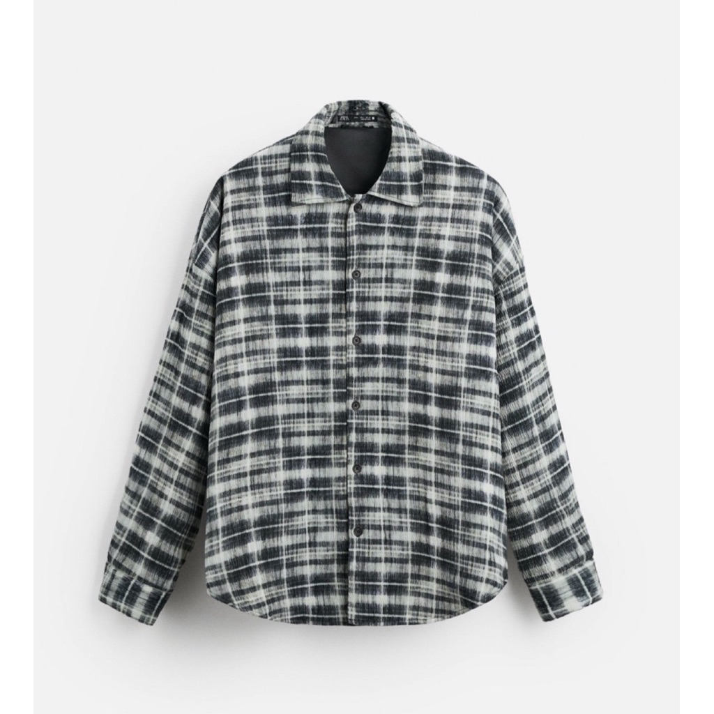 Jual ZARA QUILTED CHECK OVERSHIRT
