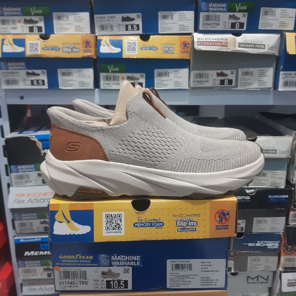 SEPATU PRIA CASUAL OUTDOOR SKECHERS Slip_ins - dengan outsole goodyear lebih aman dan ringan