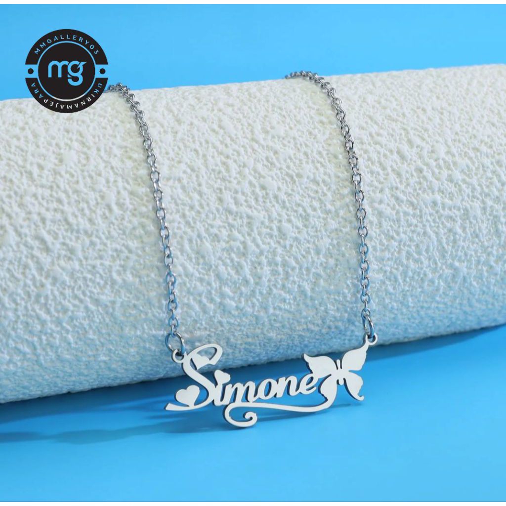 Kalung anak perempuan Kalung nama sendiri Kalung nama silver monel stainless