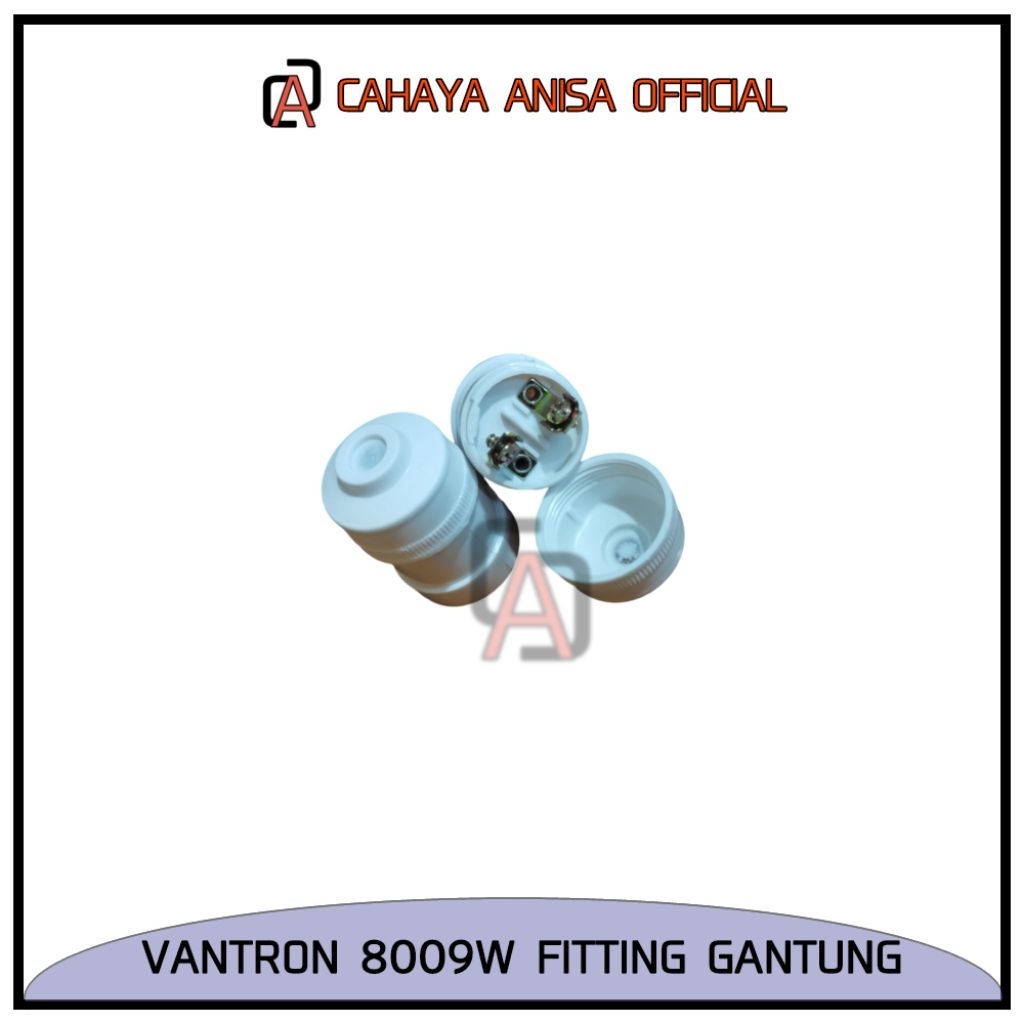 Vantron 8009W Fitting Gantung Motif Broco - Putih