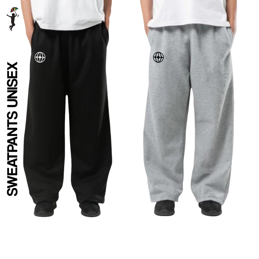 NEW TREND Sweatpants Abu Misty Pria Wanita Fleece Adem Nyaman Long Pants Kece Basic Loose Baggy Hiph