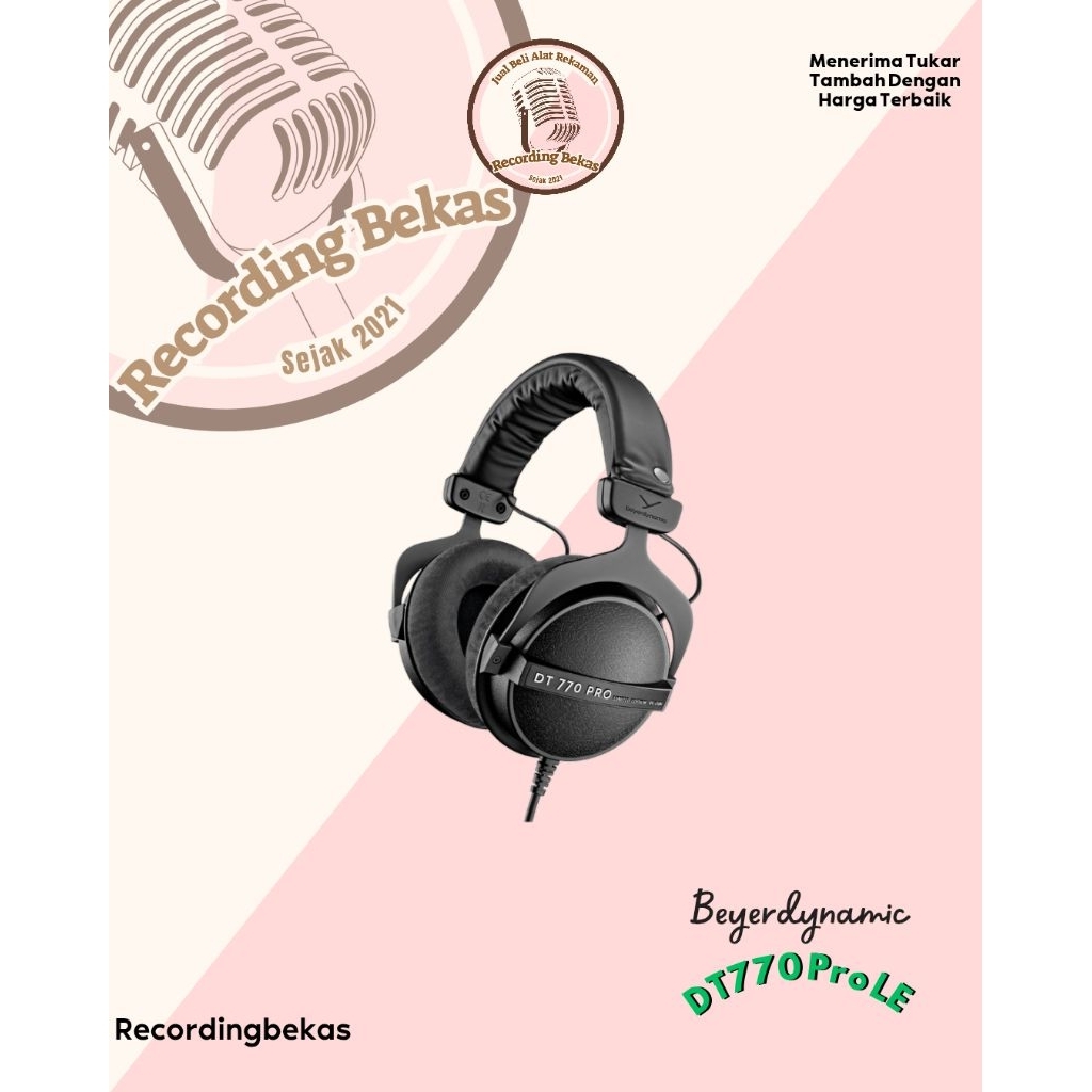 Beyerdynamic DT 770 Pro Headphone Studio Hitam 250Ω