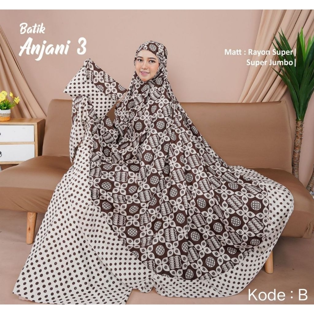 Mukena Batik Premium - Mukena Super Jumbo - Mukena Rayon - Mukena Adem