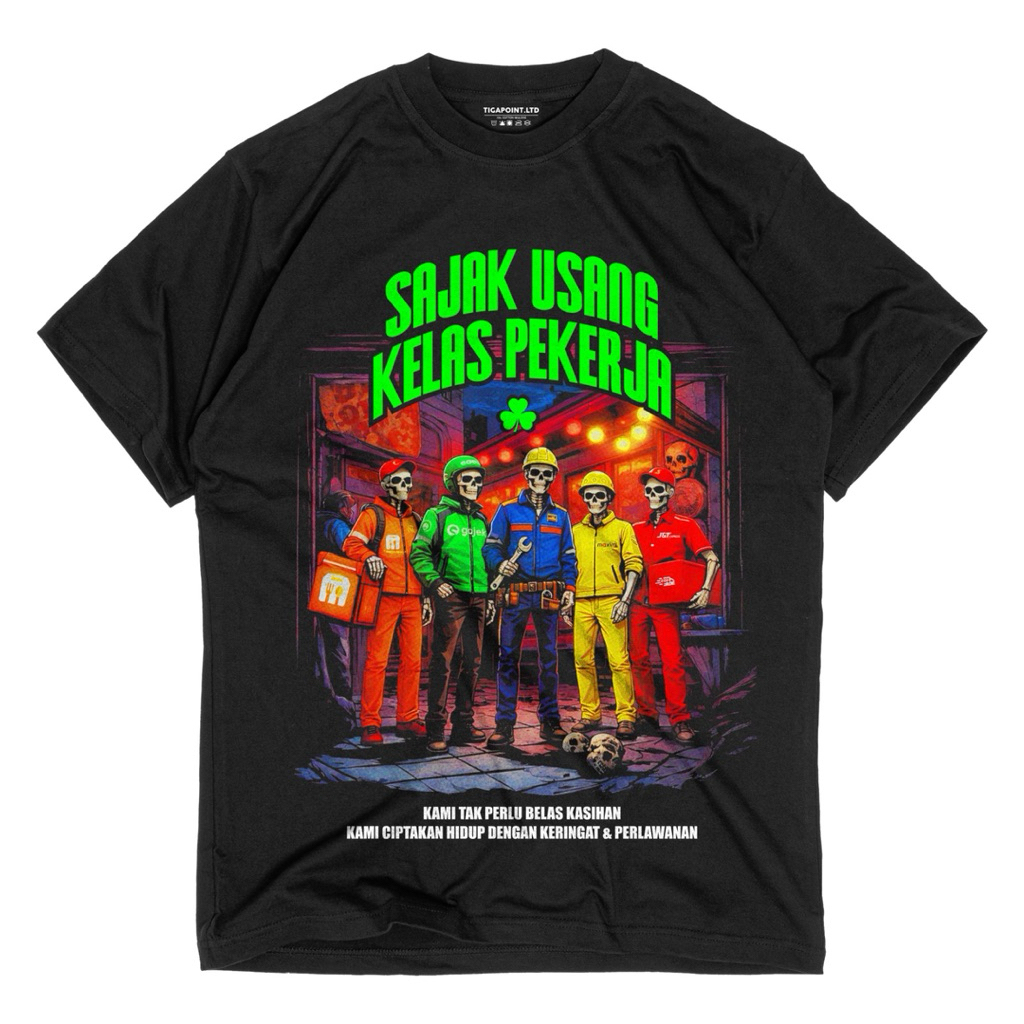 Kaos Sajak Usang Kelas Pekerja - Free Sticker - Tigapointltd
