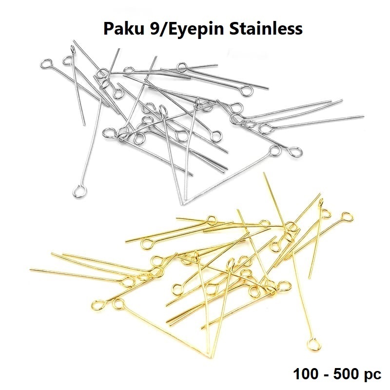 Paku 9 / Eyepin Stainless Ukuran 1.6 - 7.0 cm Harga/100-500pc