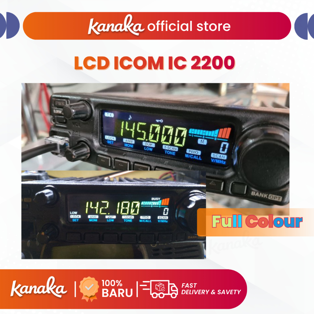 LCD ICOM IC 2200 Full Colour, Pelangi, Warna Warni, Color Display