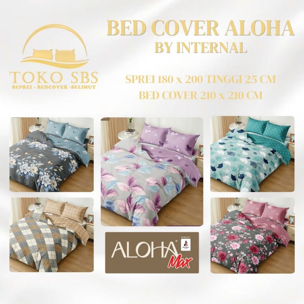 Aloha - Bed Cover SET SPREI FITTED King T25 (180x200) tinggi 25 OFFICIAL TERLARIS
