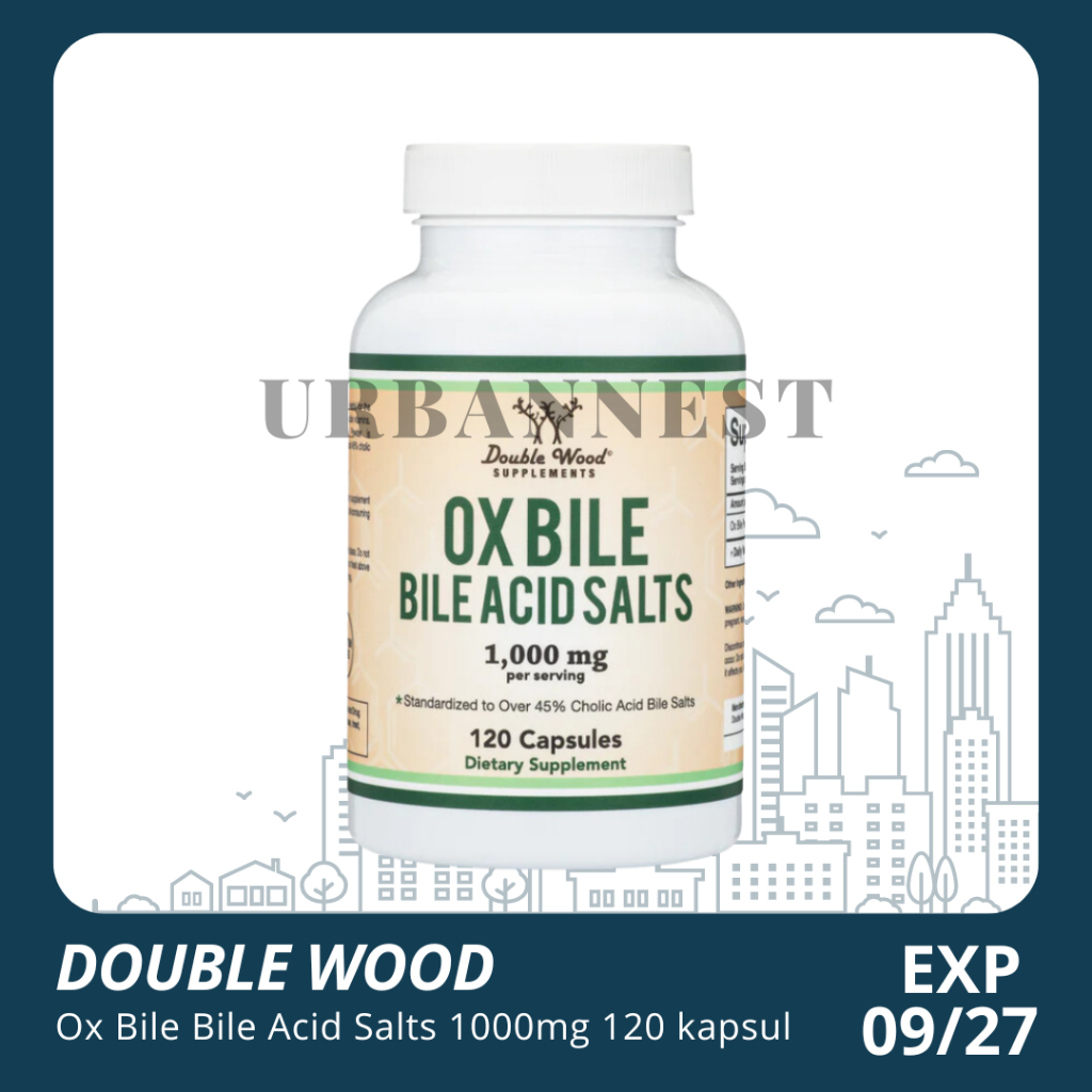 Double Wood Ox Bile 1000 mg 120 Digestive Enzymes US Bile Salt Cholic Acid suplemen bantu empedu pen