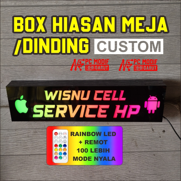 HIASAN MEJA PC GAMING BOX GAMER CUSTOM LOGO LED RGB
