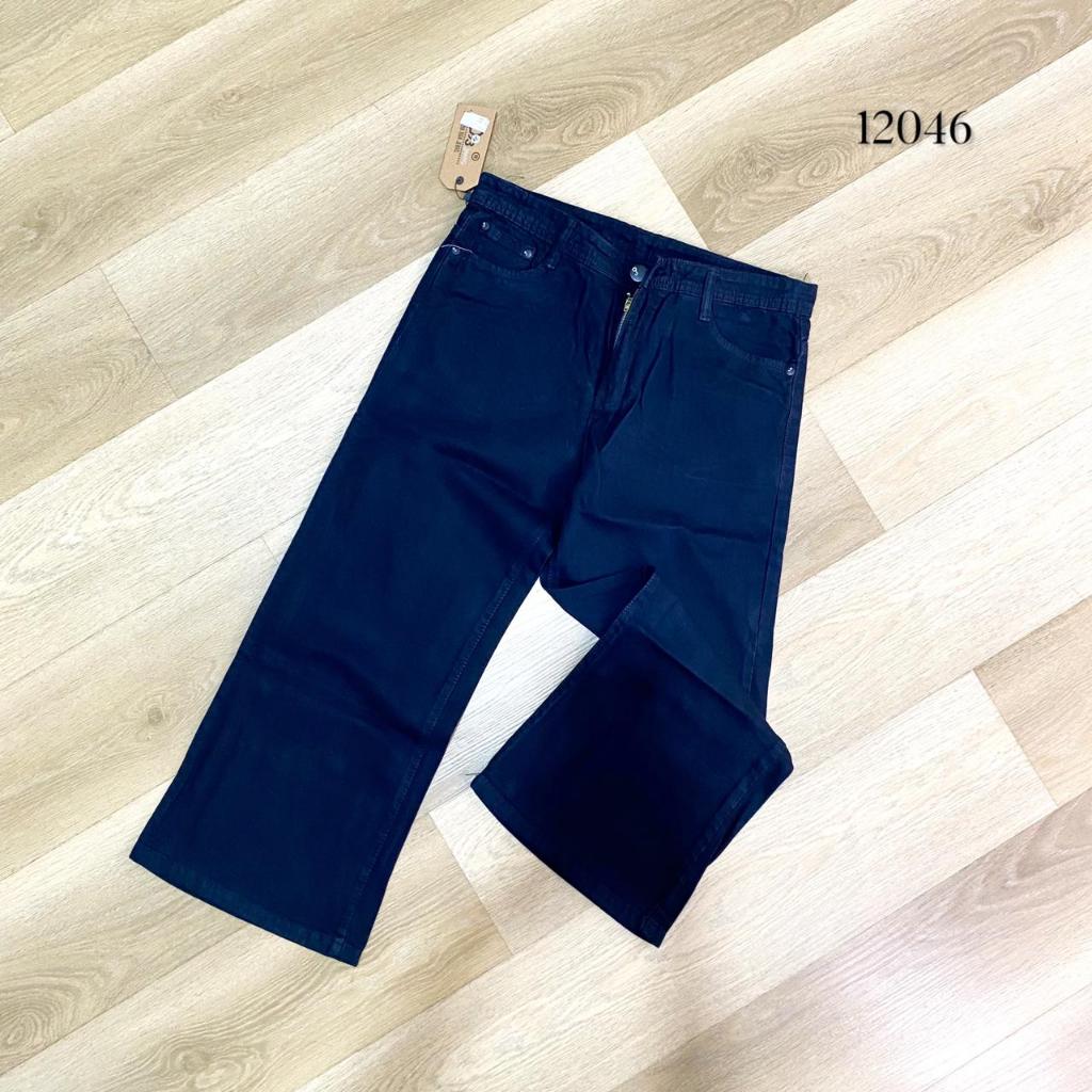 522094 - 12046 CELANA PJ KULOT JUMBO SIZE 31-34  MODEL POLOS HITAM BASIC WANITA CELANA JEANS PANJANG
