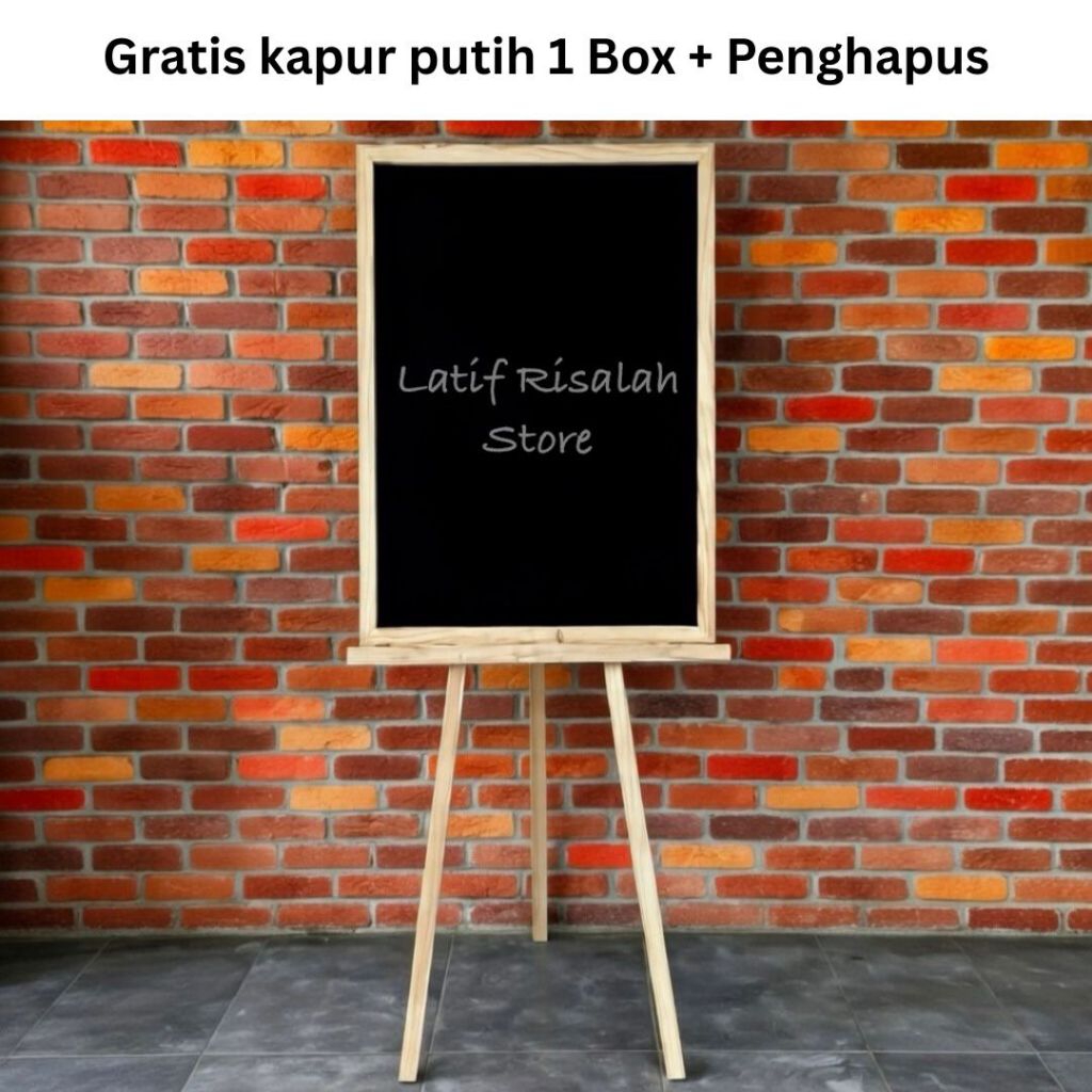 PAPAN TULIS KAPUR 40x60cm + STANDING (Gratis Kapur putih 1 Box + Penghapus) papan tulis Hitam,papan 