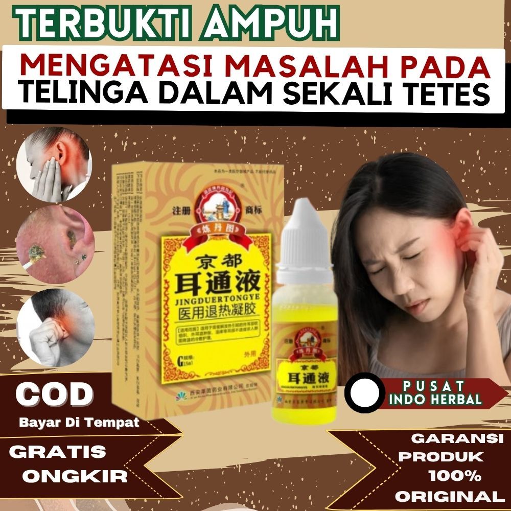 JINGDUERTONGYE Obat Herbal Cina Tetes Telinga Pembersih Kotoran Telinga Cairan Penghilang Telinga Be