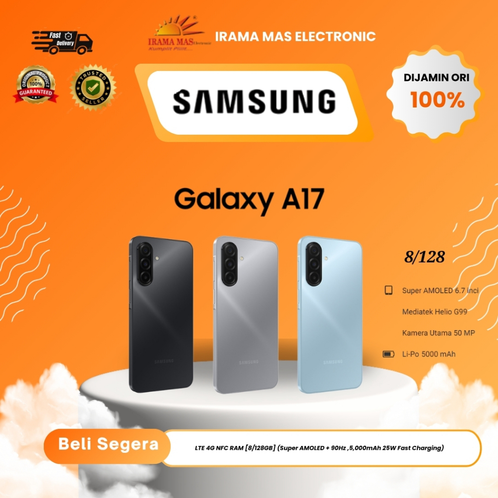 HP SAMSUNG GALAXY A17 LTE 4G NFC RAM [8/128GB] (Super AMOLED + 90Hz ,5,000mAh 25W Fast Charging)