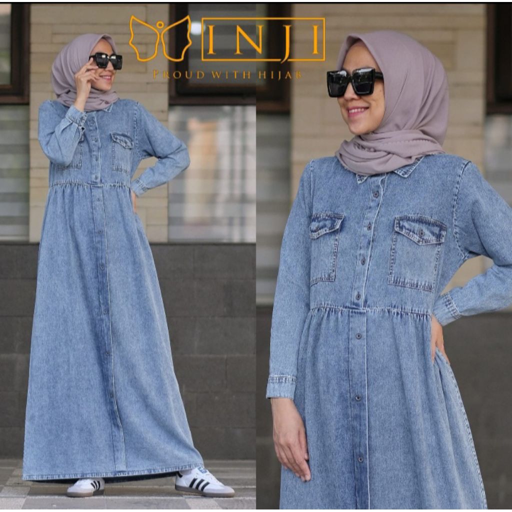 ZARA DRESS DENIM ORIGINAL BY INJI (BEST SELLER)