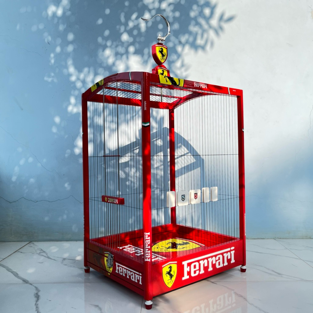 COER SANGKAR SENAR NO2 (43X38 CM) MOTIF FERRARI MERAH SANGKAR GHOIB SANGKAR KENARI