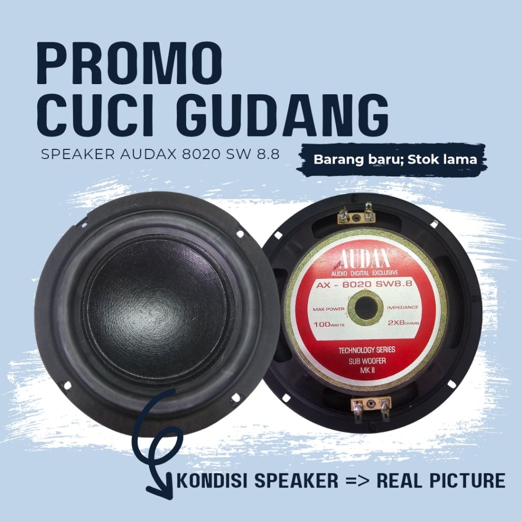 Surya Agung Speaker AUDAX Subwoofer 8inch AX 8020 SW 100WATT 2X8ohm doublecoil