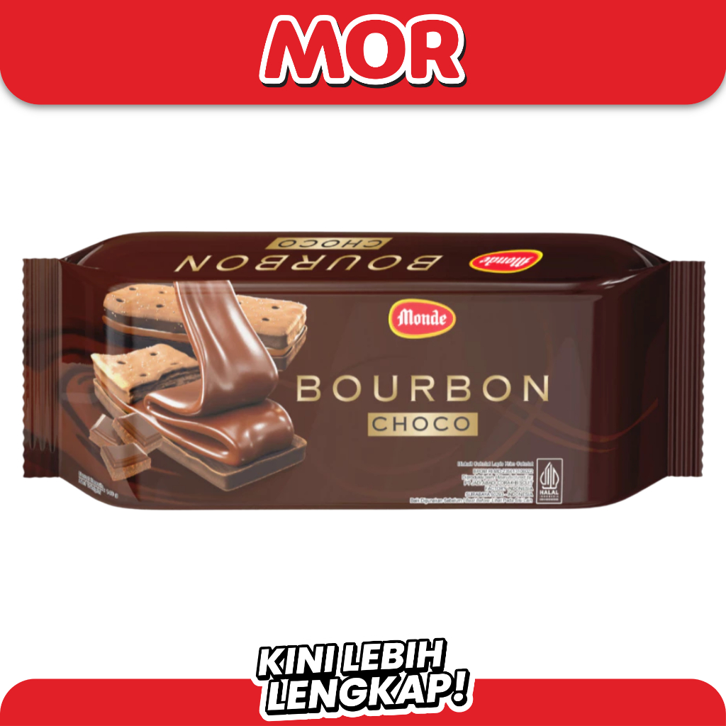 MONDE Bourbon Choco Biskuit Coklat Krim 140 gr