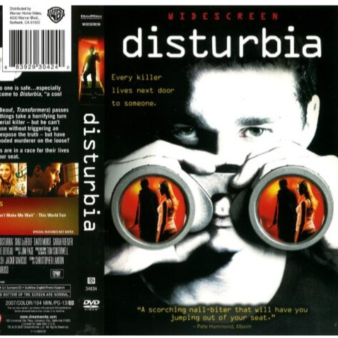 Kaset Film Disturbia 2007 Drama Thriller Romance