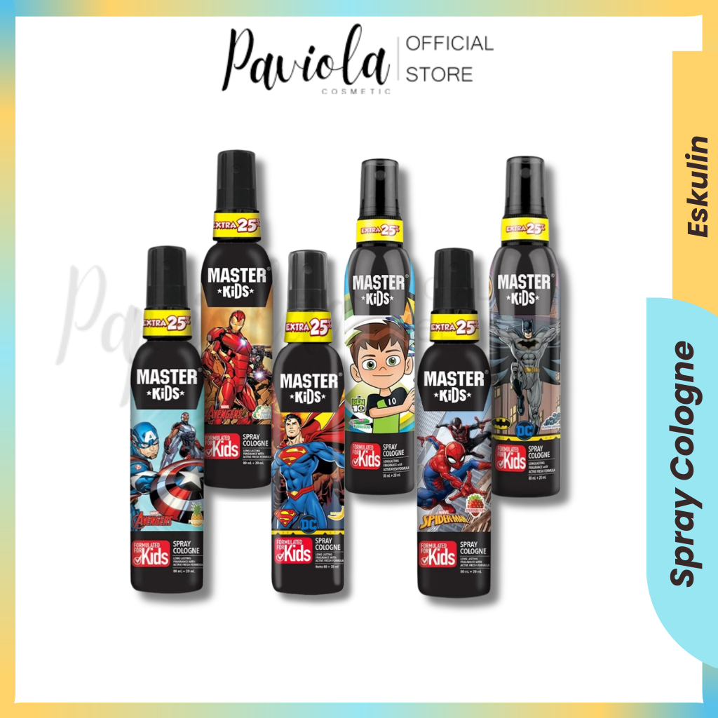 Master Kids Spray Cologne Botol 100ml - Parfum Anak Ironman Batman Ben10 Spiderman Superman Captain 