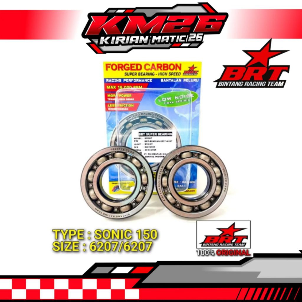 Klaher Bearing Kruk As BRT C3 6207 Sonic 150 CB150R CBR150R Supra GTR CB150X CB 150 R
