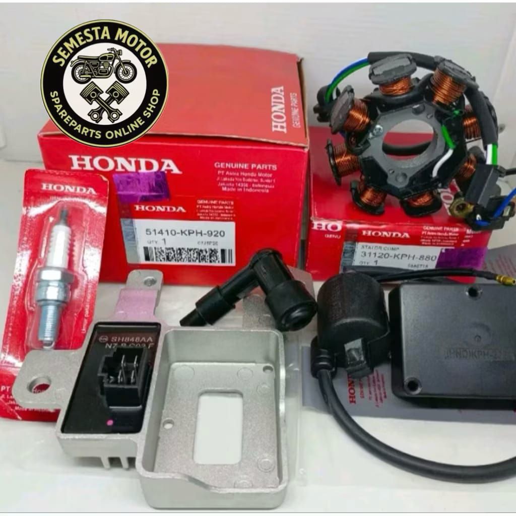 Paket Pengapian kelistrikan KPH 6,Aitem Honda Supra x 125 Karbu Karisma Kirana Spull assy + Kiprok +