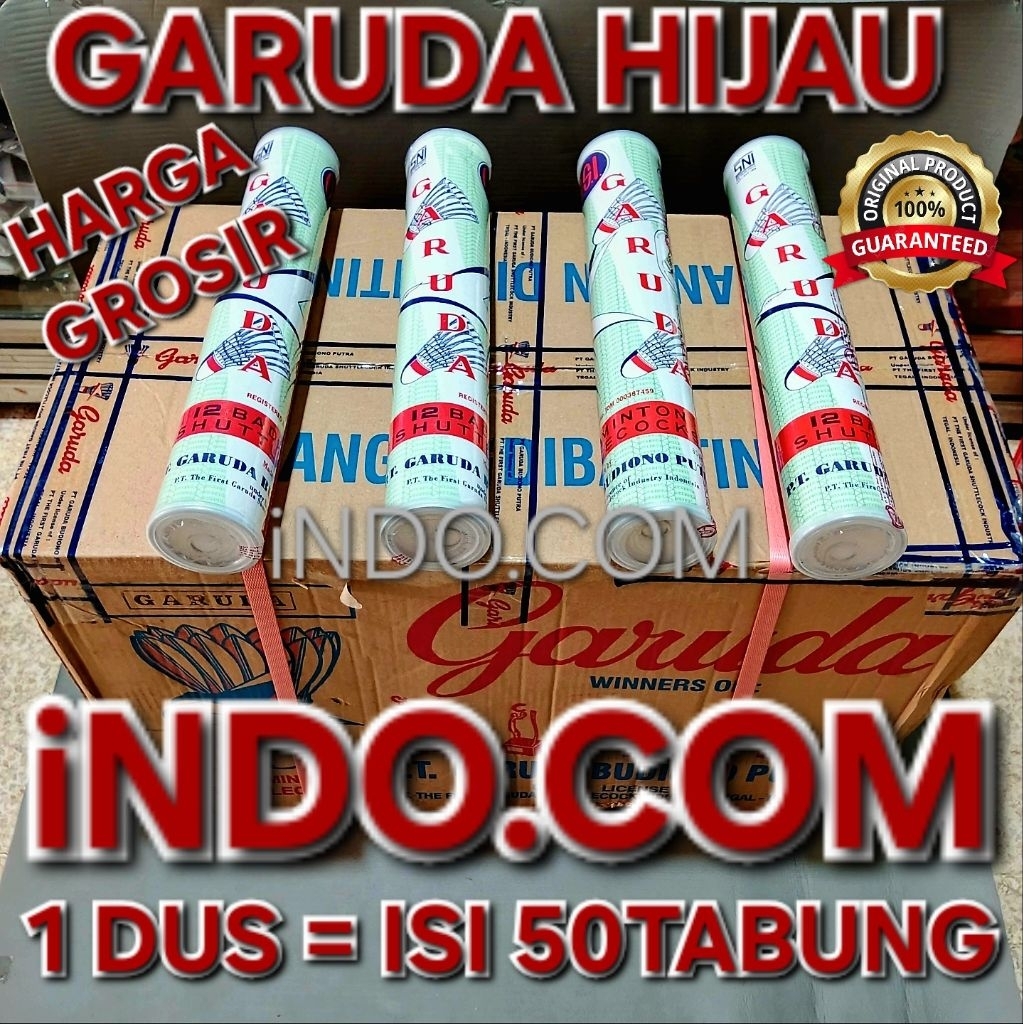 HARGA GROSIR BOLA BULUTANGKIS COCK GARUDA HIJAU BUDIONO ISI-12 BOLA 100% ORIGINAL